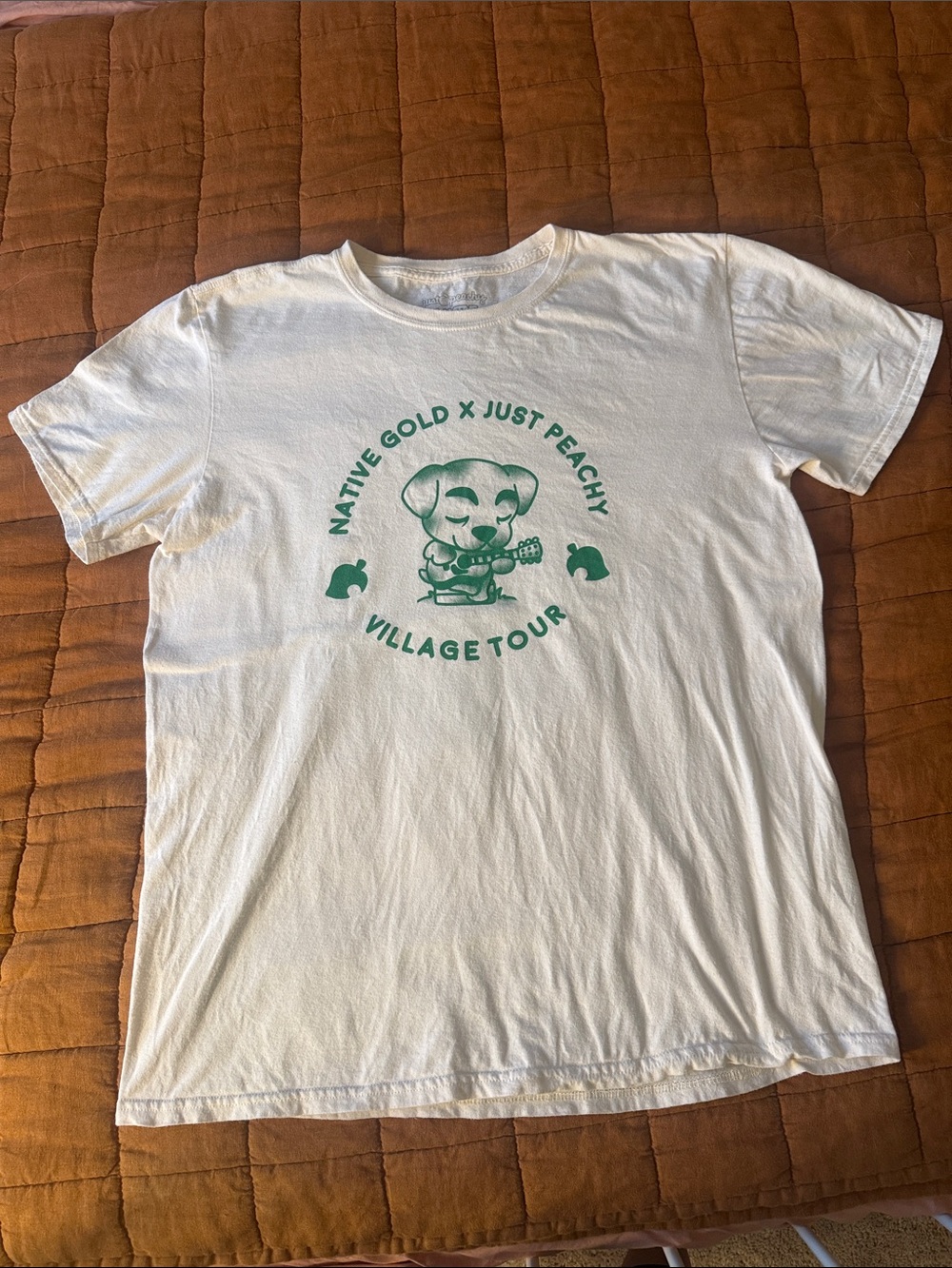 *BOGO* Animal Crossing Village Tour Graphic Tee - Cream/Green NativeGold Just Pe